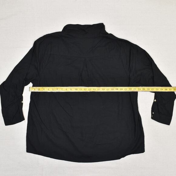 Torrid Women's Blouse V Neck Long Sleeve Solid Polyester Black Plus Size 2 - Picture 4 of 8